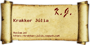 Krakker Júlia névjegykártya